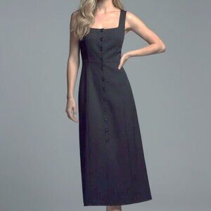 NWT Rumored Mayfair Black Button-Down midi Dress 0